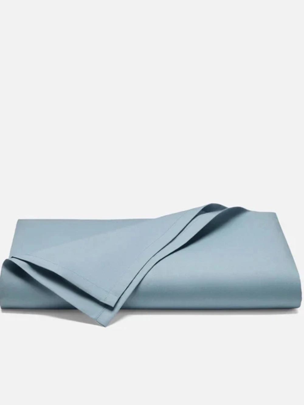 Brooklinen Luxe Sateen Flat Sheet Full Size in Blue Storm Color Retails $109